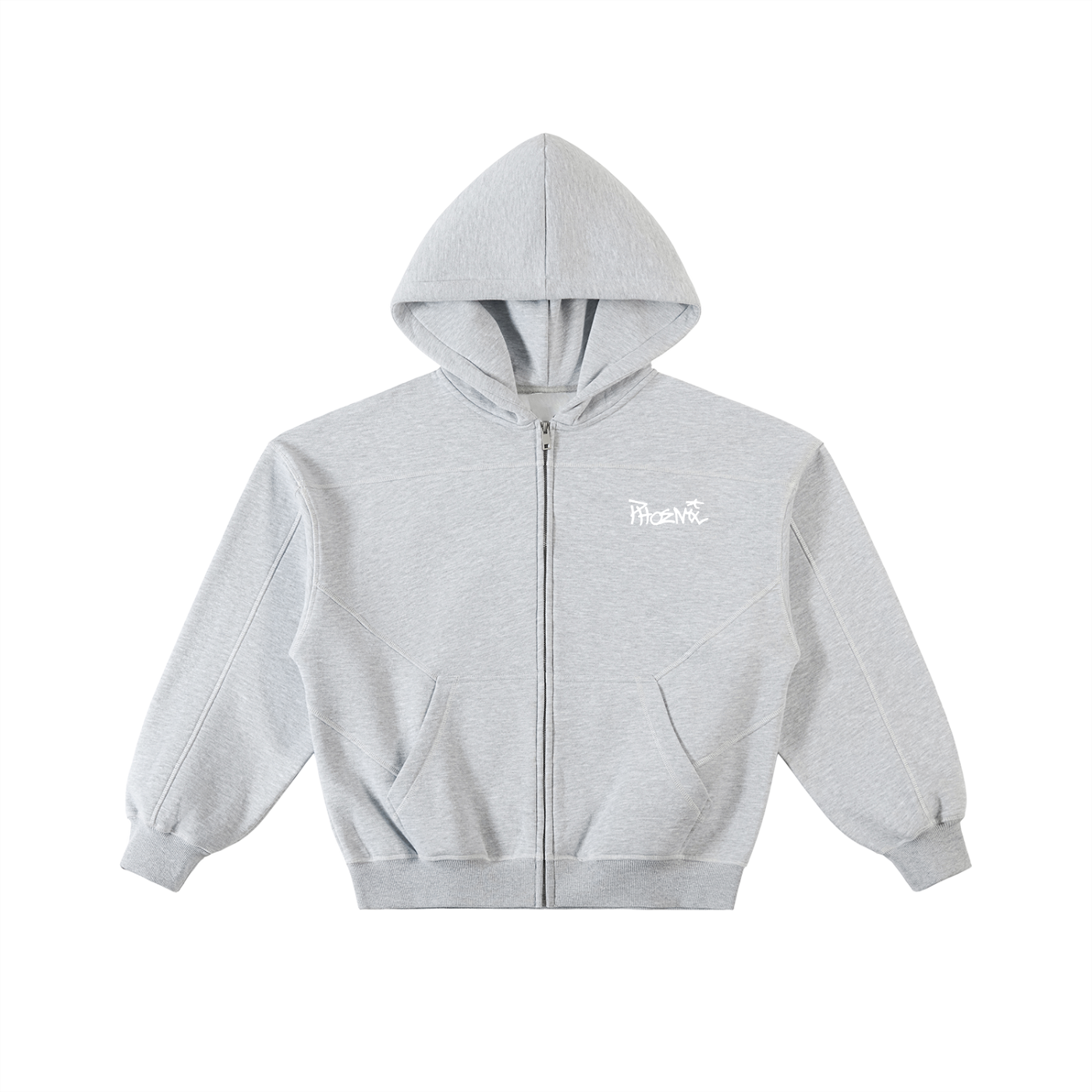 Grey contrast stitched zip up tracksuit