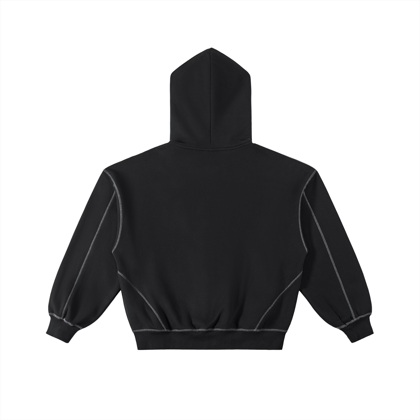 Black contrast stitched zip up tracksuit