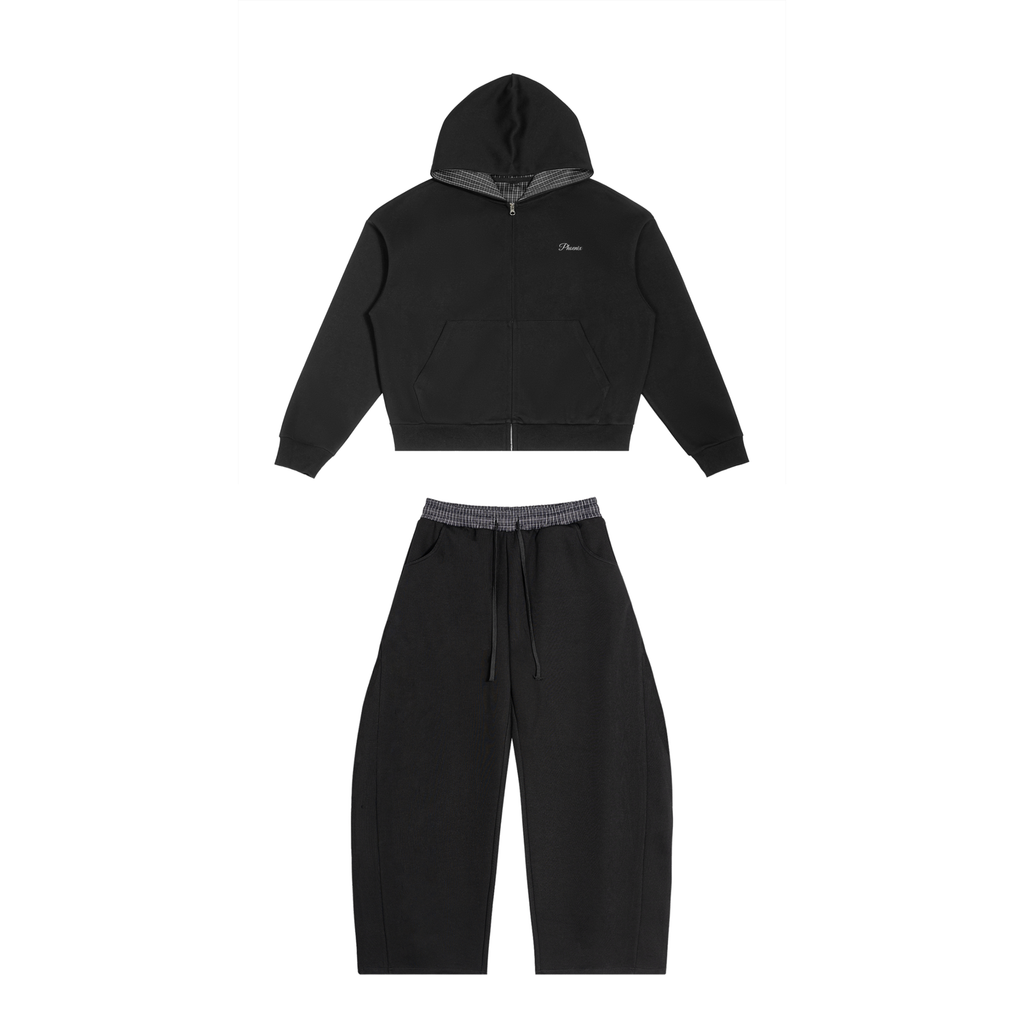 Black plaid tracksuit