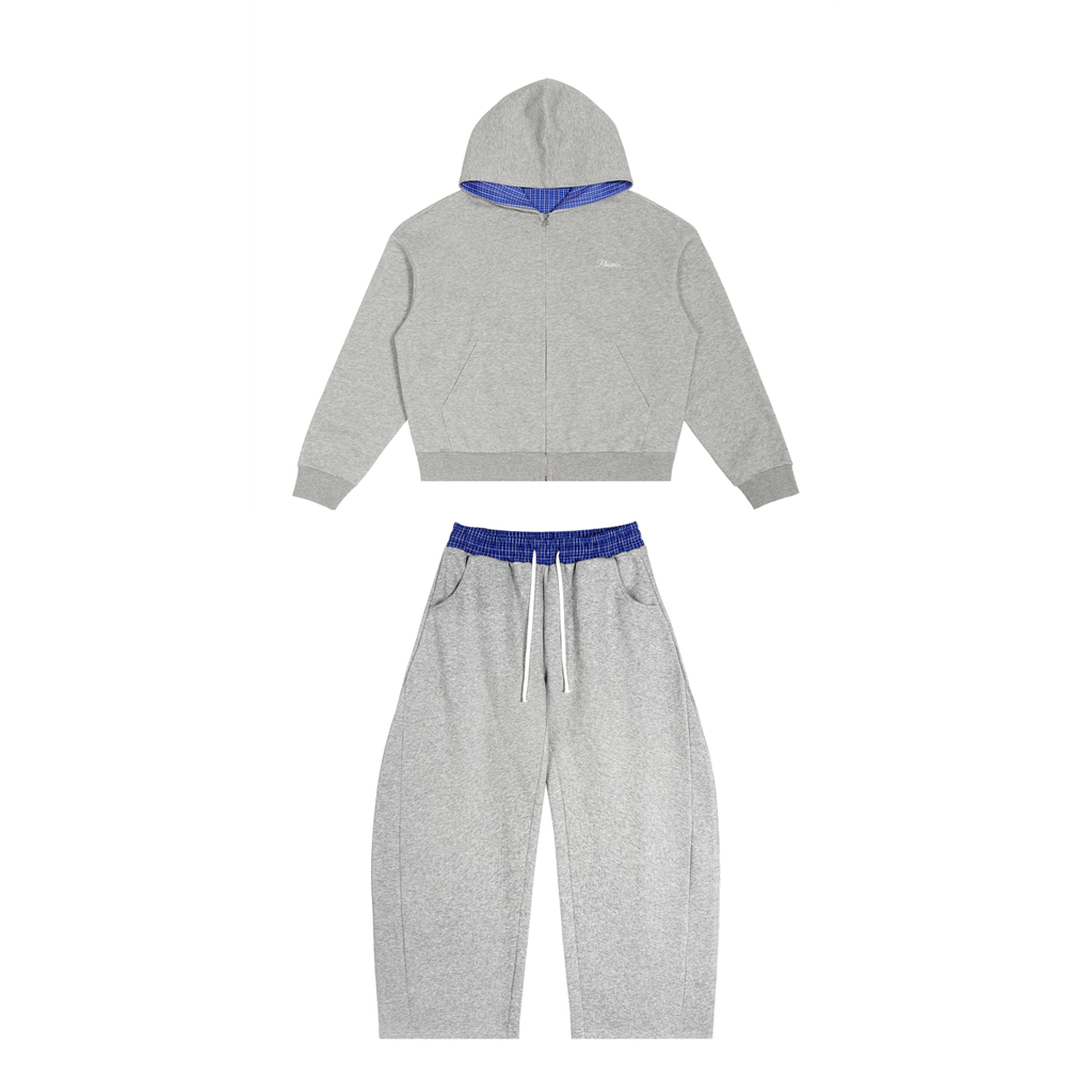 Grey plaid tracksuit