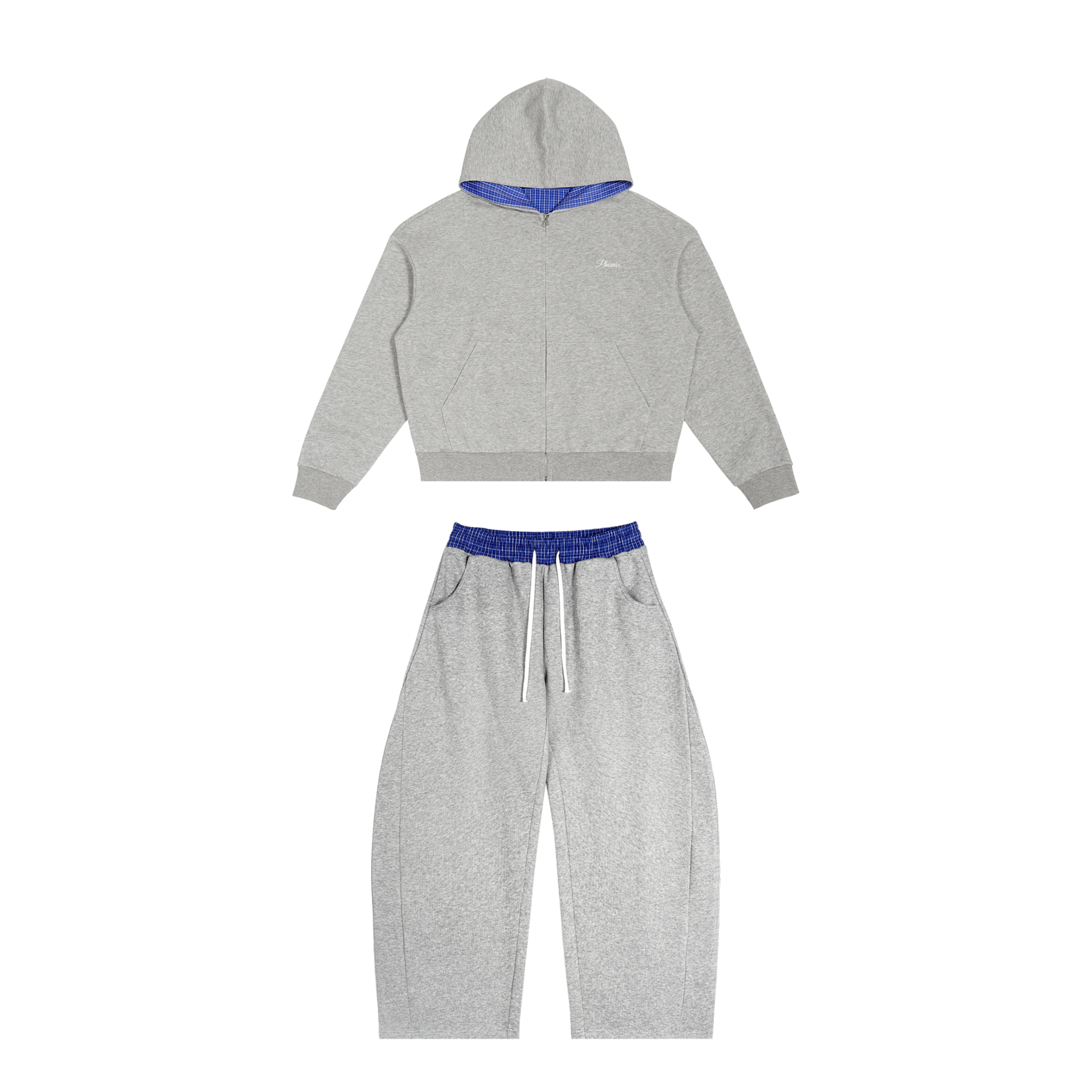 Grey plaid tracksuit