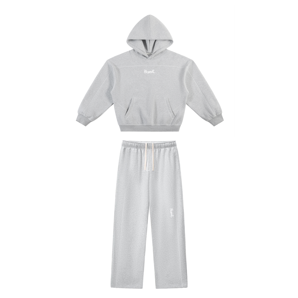 Grey contrast stitched tracksuit