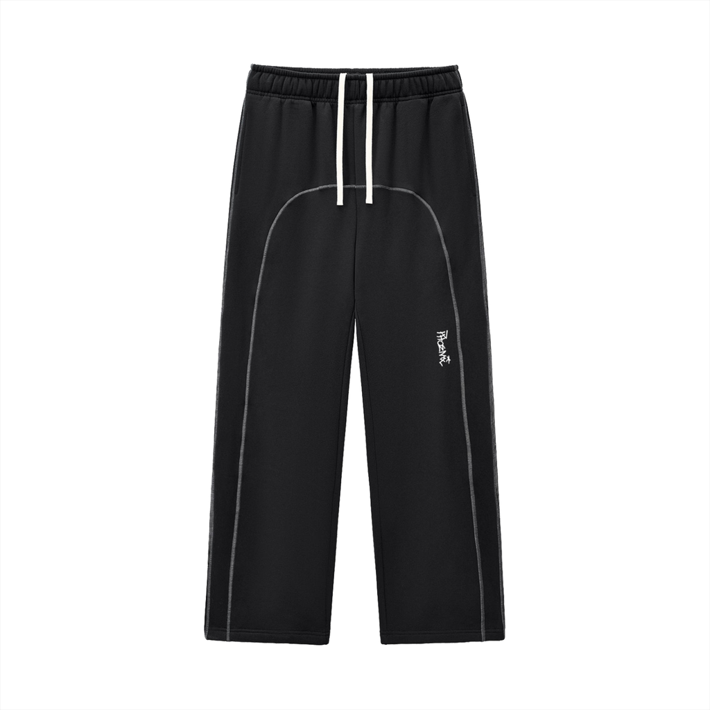 Black contrast stitched zip up tracksuit